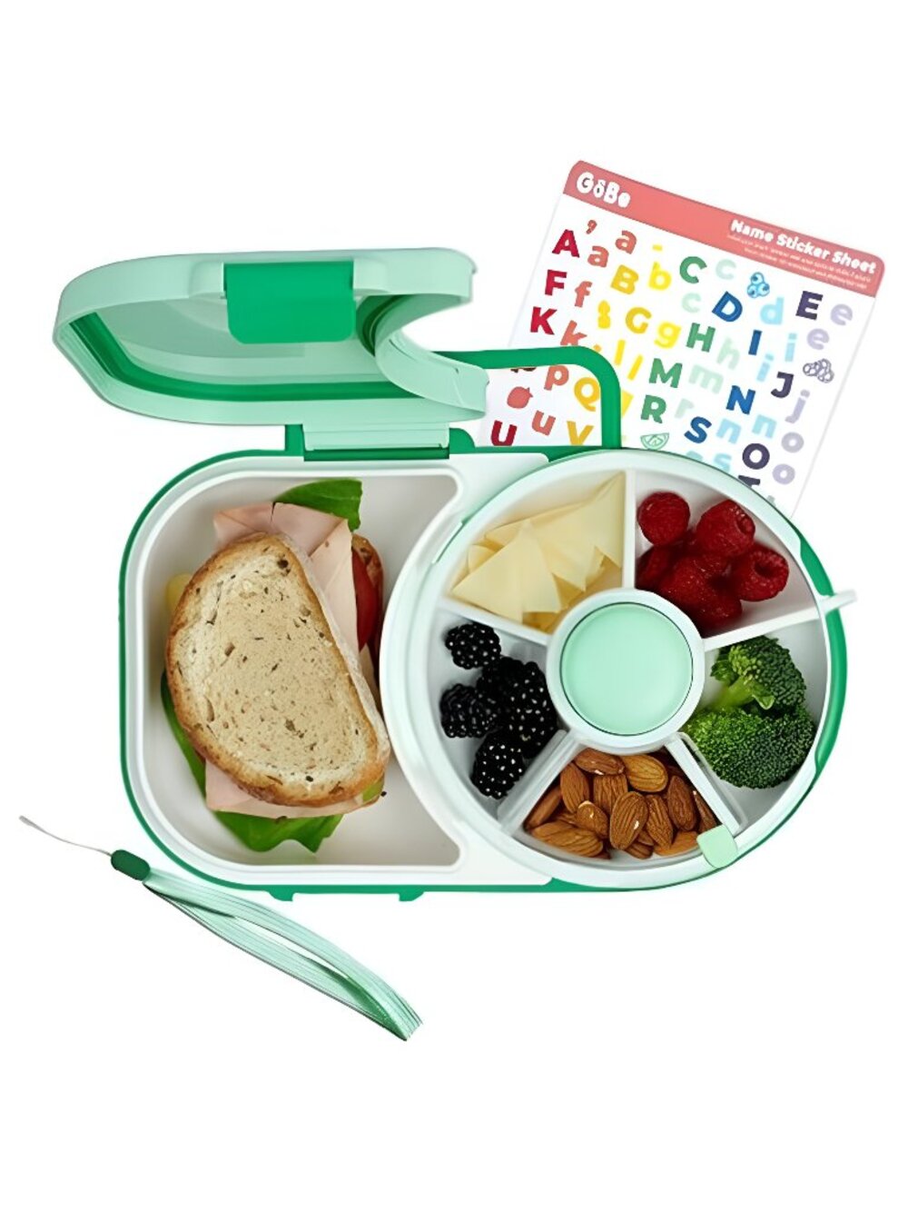 Kids Lunchbox with Small Snack Spinner Flip - Bundle with Hand Strap